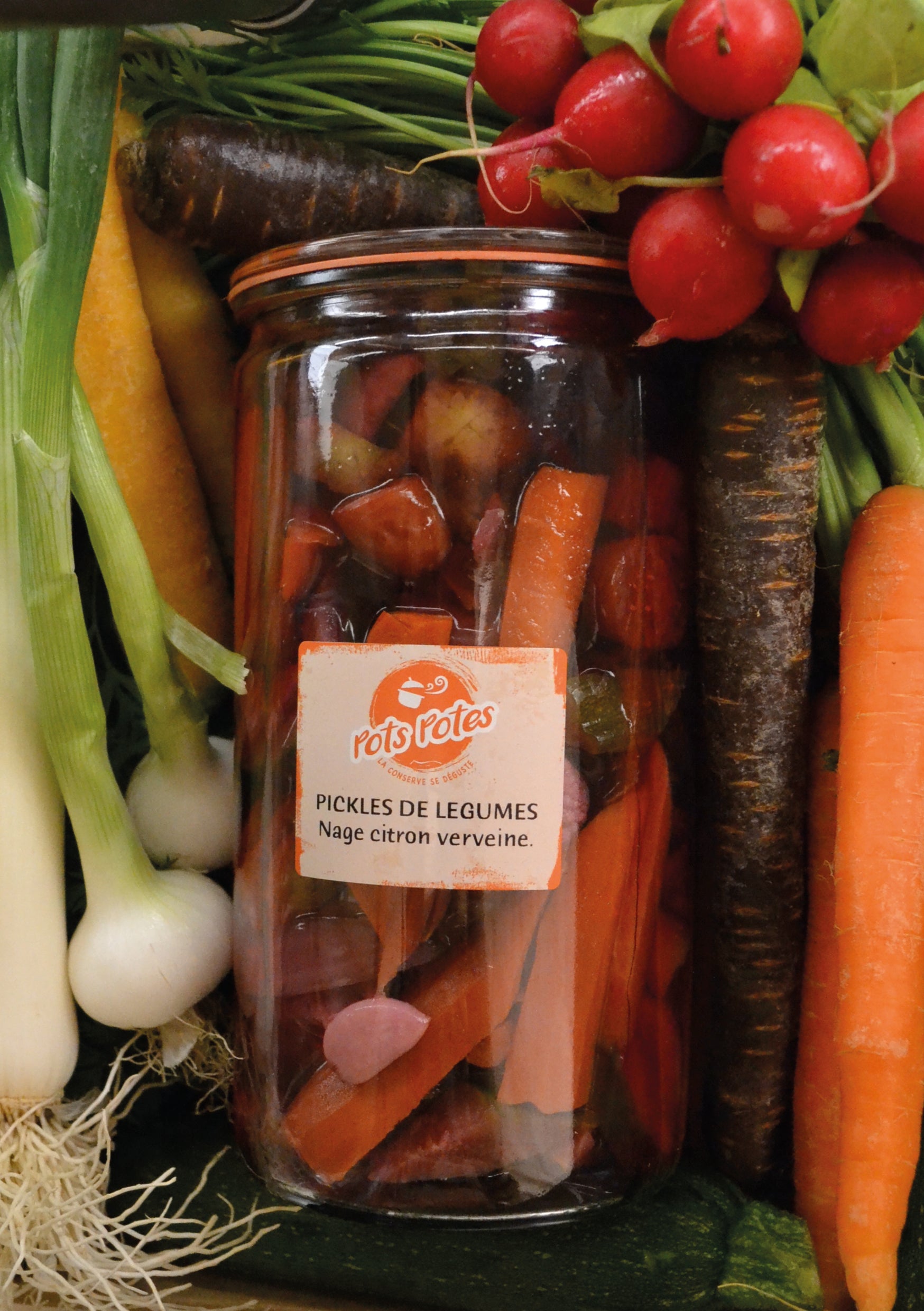 Pickles de légumes - Nage citron et verveine